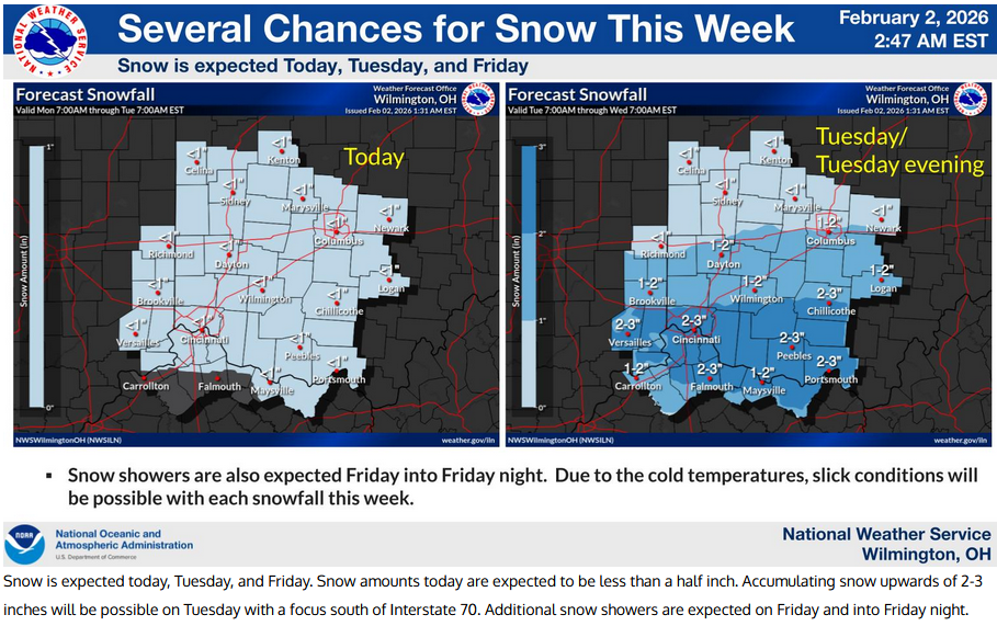 several chances snow graphic